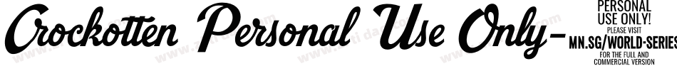 Crockotten Personal Use Only字体转换